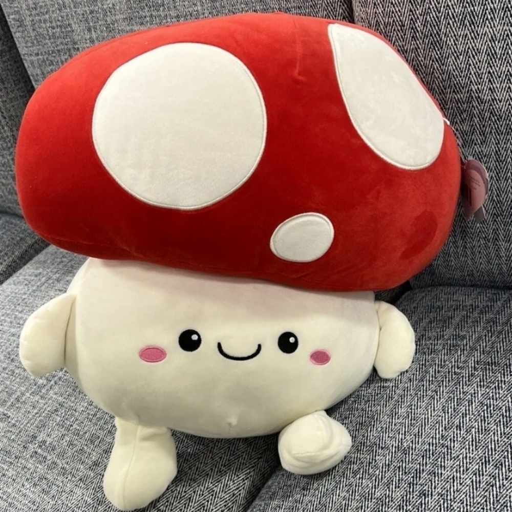 Kuwaii Mushroom 🍄 stuffed toy super soft squish mellow material needs a home 🏠